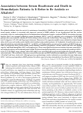 Cover page: Association between Serum Bicarbonate and Death in Hemodialysis Patients: Is It Better to Be Acidotic or Alkalotic?