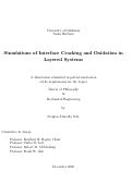 Cover page: Simulations of Interface Cracking and Oxidation in Layered Systems