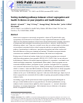 Cover page: Testing mediating pathways between school segregation and health: Evidence on peer prejudice and health behaviors.