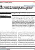 Cover page: The impact of exercise on gene regulation in association with complex trait genetics