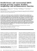 Cover page: Double-bromo and extraterminal (BET) domain proteins regulate dendrite morphology and mechanosensory function.