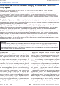 Cover page: Aberrant Insular Functional Network Integrity in Patients with Obstructive Sleep Apnea.