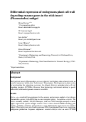 Cover page: Differential expression of endogenous plant cell wall degrading enzyme genes in the stick insect (Phasmatodea) midgut