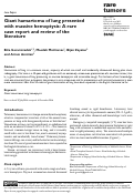 Cover page: Giant hamartoma of lung presented with massive hemoptysis: A rare case report and review of the literature