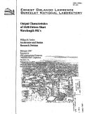 Cover page: Output Characteristics of SASE-Driven Short Wavelength FEL's