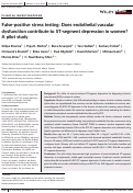 Cover page: False‐positive stress testing: Does endothelial vascular dysfunction contribute to ST‐segment depression in women? A pilot study