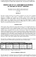 Cover page: Energy use of U.S. consumer electronics at the end of the 20th 
century