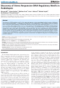 Cover page: Discovery of Stress Responsive DNA Regulatory Motifs in Arabidopsis