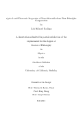 Cover page: Optical and Electronic Properties of Nano-Materials from First Principles Computation