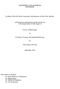 Cover page: Predators That Eat Their Competitors: Mechanisms of Food Web Stability