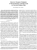 Cover page of Recursive Parameter Estimation of Thermostatically Controlled Loads via Unscented Kalman Filter