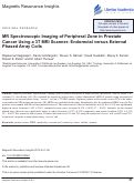 Cover page: Mr Spectroscopic Imaging of Peripheral Zone in Prostate Cancer Using a 3t Mri Scanner: Endorectal versus External Phased Array Coils