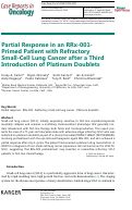 Cover page: Partial Response in an RRx-001-Primed Patient with Refractory Small-Cell Lung Cancer after a Third Introduction of Platinum Doublets