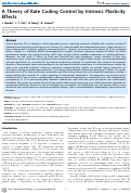 Cover page: A Theory of Rate Coding Control by Intrinsic Plasticity Effects