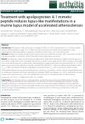 Cover page: Treatment with apolipoprotein A-1 mimetic peptide reduces lupus-like manifestations in a murine lupus model of accelerated atherosclerosis