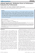 Cover page: Inflated applicants: Attribution errors in performance evaluation by professionals