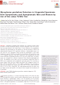 Cover page: Mycoplasma genitalium Detection in Urogenital Specimens from Symptomatic and Asymptomatic Men and Women by Use of the cobas TV/MG Test