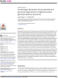 Cover page: Combining information from parental and personal experiences: Simple processes generate diverse outcomes