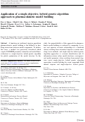 Cover page: Application of a single-objective, hybrid genetic algorithm approach to pharmacokinetic model building