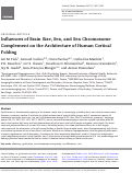 Cover page: Influences of Brain Size, Sex, and Sex Chromosome Complement on the Architecture of Human Cortical Folding.