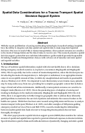 Cover page: Spatial Data Considerations for a Trauma Transport Spatial Decision Support System