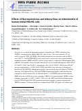 Cover page: Effects of fluoroquinolones and tetracyclines on mitochondria of human retinal MIO-M1 cells