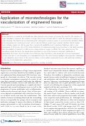 Cover page: Application of microtechnologies for the vascularization of engineered tissues