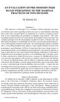 Cover page: An Evaluation of Pre-Modern Fiqh Rules Pertaining to the Marital Practices of Non-Muslims