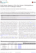 Cover page: Draft Genome Sequences of Five New Strains of Methylophilaceae Isolated from Lake Washington Sediment