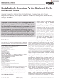 Cover page: Crystallization by Amorphous Particle Attachment: On the Evolution of Texture