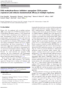 Cover page: DNA methyltransferase inhibitors upregulate CD38 protein expression and enhance daratumumab efficacy in multiple myeloma