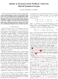 Cover page: Results on Invariance-Based Feedback Control for Hybrid Dynamical Systems