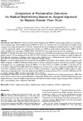 Cover page: Comparison of Perioperative Outcomes for Radical Nephrectomy Based on Surgical Approach for Masses Greater Than 10 cm