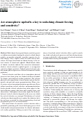 Cover page: Are Atmospheric Updrafts a Key to Unlocking Climate Forcing and Sensitivity?