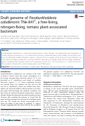 Cover page: Draft genome of Paraburkholderia caballeronis TNe-841T, a free-living, nitrogen-fixing, tomato plant-associated bacterium