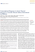 Cover page: Transcriptional Response to Acute Thermal Exposure in Juvenile Chinook Salmon Determined by RNAseq