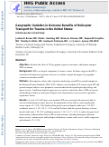 Cover page: Geographic Variation in Outcome Benefits of Helicopter Transport for Trauma in the United States