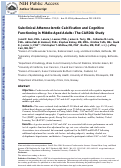 Cover page: Subclinical atherosclerotic calcification and cognitive functioning in middle-aged adults: the CARDIA study.