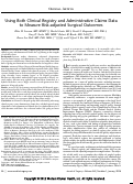 Cover page: Using Both Clinical Registry and Administrative Claims Data to Measure Risk-adjusted Surgical Outcomes