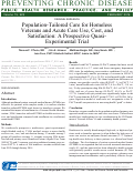 Cover page: Population-Tailored Care for Homeless Veterans and Acute Care Use, Cost, and Satisfaction: A Prospective Quasi-Experimental Trial