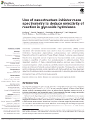 Cover page: Use of Nanostructure-Initiator Mass Spectrometry to Deduce Selectivity of Reaction in Glycoside Hydrolases.