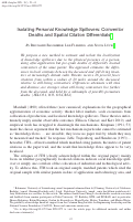 Cover page: Isolating Personal Knowledge Spillovers: Coinventor Deaths and Spatial Citation Differentials