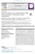 Cover page: Thermomechanical data of polyurethane shape memory polymer: Considering varying compositions.