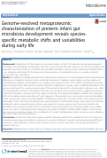 Cover page: Genome-resolved metaproteomic characterization of preterm infant gut microbiota development reveals species-specific metabolic shifts and variabilities during early life