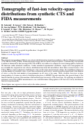 Cover page: Tomography of fast-ion velocity-space distributions from synthetic CTS and FIDA measurements