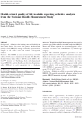 Cover page: Health-related quality of life in adults reporting arthritis: analysis from the National Health Measurement Study