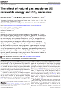 Cover page: The effect of natural gas supply on US renewable energy and CO2 emissions