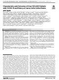 Cover page: Characteristics and Outcomes of Over 300,000 Patients with COVID-19 and History of Cancer in the United States and SpainCharacteristics of 300,000 COVID-19 Individuals with Cancer