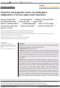 Cover page: Outcomes and prognostic factors in parotid gland malignancies: A 10-year single center experience.