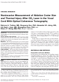 Cover page: Noninvasive Measurement of Ablation Crater Size and Thermal Injury after CO2 Laser in the Vocal Cord with Optical Coherence Tomography